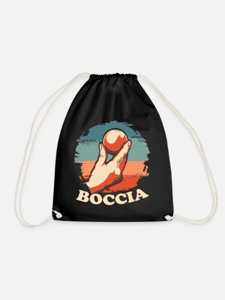 Bocciaspieler Bekleidung mit Boccia Kugeln Boccia - Turnbeutel - Schwarz
