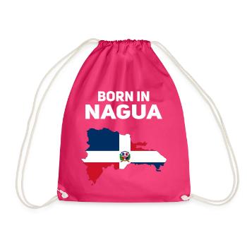 Dominican Republic - Drawstring Bag - fuchsia - Front