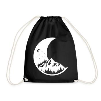 The moon and the white mountain - Drawstring Bag - black - Front