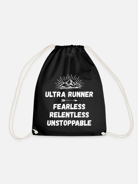 Ultra Runner - Fearless. Relentless. Unstoppable. - Drawstring Bag - black