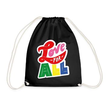 Love for all - white - Drawstring Bag - black - Front