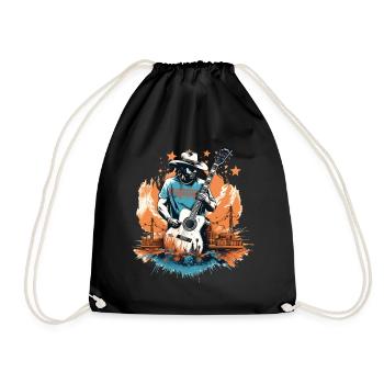 Musique Country Guitare Guitariste Chanteur Vintage - Sac de sport léger - noir - Devant