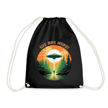 UFOs are here! - Drawstring Bag - black - Front