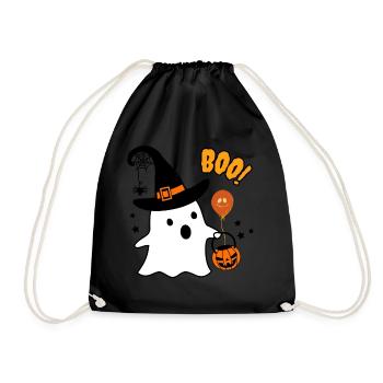 BOO! Fantôme Halloween - Sac de sport léger - noir - Devant