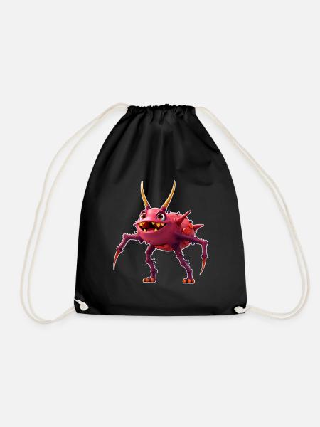 Rotes TickToc Monster - Turnbeutel - Schwarz