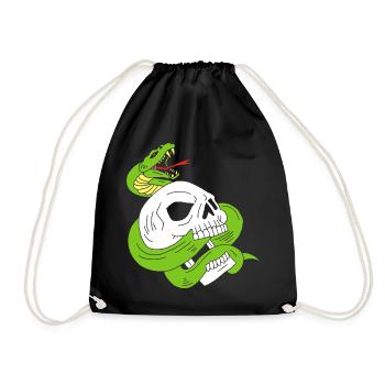 The skull and the snake - Drawstring Bag - black - Front