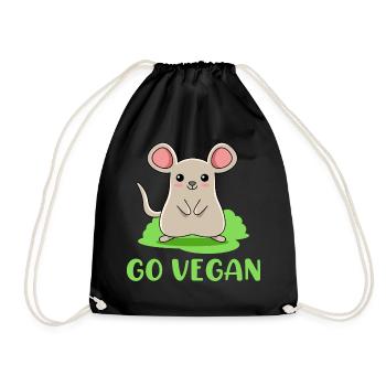 Design de souris pour les fiers végétaliens - Sac de sport léger - noir - Devant