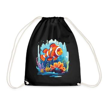 Clownfish in a coral reef - Drawstring Bag - black - Front