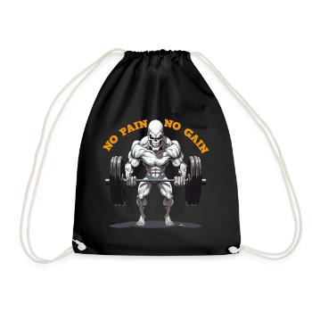 Musculation squelette No Pain No Gain - Sac de sport léger - noir - Devant