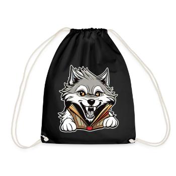 Niedlicher Wolf - Turnbeutel - Schwarz - Vorne