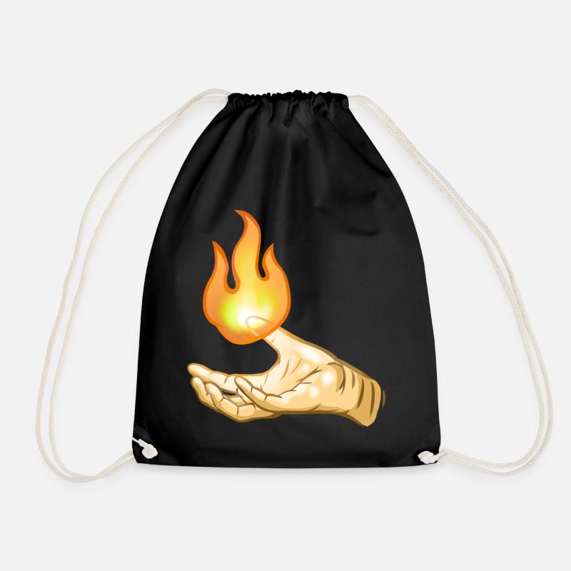 Flamme au-dessus de la main - Sac de sport léger - noir