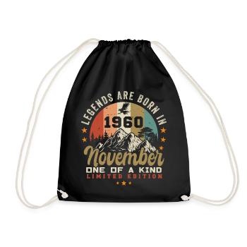 Cadeau d’anniversaire novembre 1960 - 1960 novembre - Sac de sport léger - noir - Devant