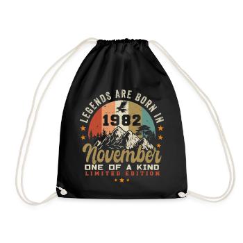 November 1982 Geburtstagsgeschenk - 1982 november - Turnbeutel - Schwarz - Vorne