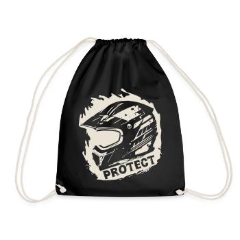Protect - Schutzhelm [Weiß] - Turnbeutel - Schwarz - Vorne