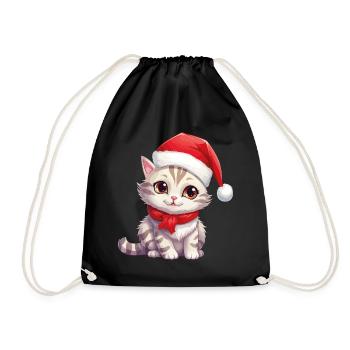Chat Noël Chat De Noël Mignon Joyeux Catmas - Sac de sport léger - noir - Devant