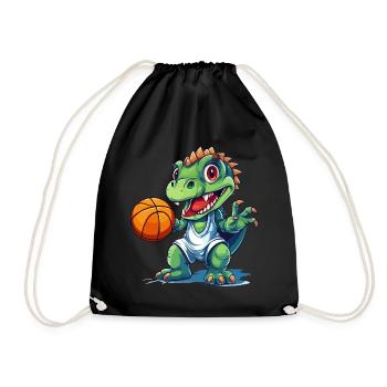Basket-ball Dinosaure T-Rex Joueur Sports Cartoon - Sac de sport léger - noir - Devant
