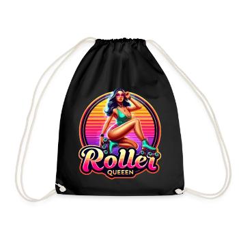 Lebendige Rollerkönigin Illustration - Turnbeutel - Schwarz - Vorne