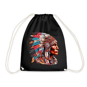 Amérindien Peau rouge d’Amérique - Sac de sport léger - noir - Devant