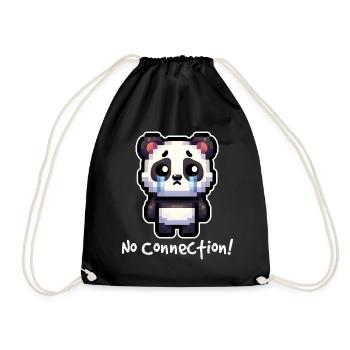 Offline Cute Panda Bear - Drawstring Bag - black - Front