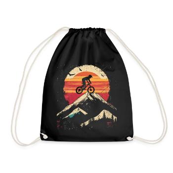 Mountain Bike Vintage Look - Drawstring Bag - black - Front