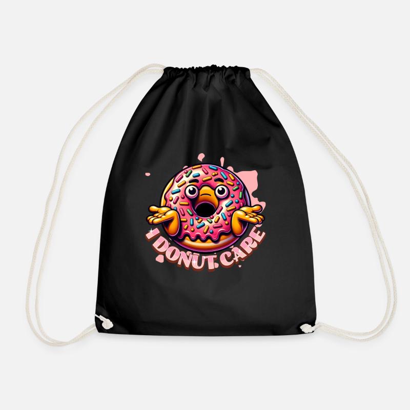 I Donut Care - Drawstring Bag - black