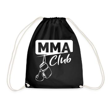 MMA Club Martial Arts Gym Dojo FIghter Logo icon - Drawstring Bag - black - Front