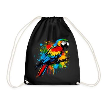 Parrot - Drawstring Bag - black - Front