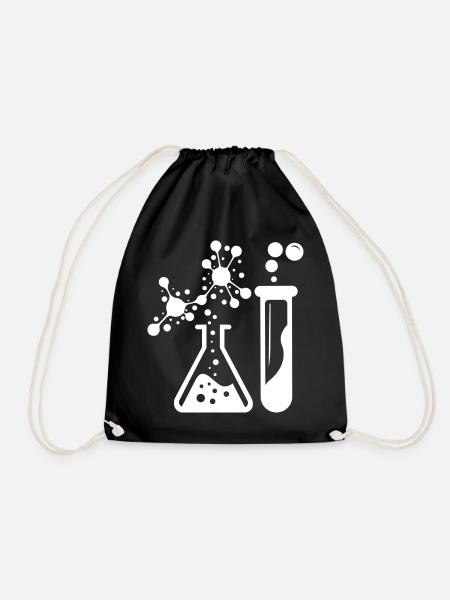 Chemie Silhouette Labor-Experiment - Turnbeutel - Schwarz