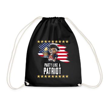 Feiern Sie wie ein Patriot George Bär - Turnbeutel - Schwarz - Vorne
