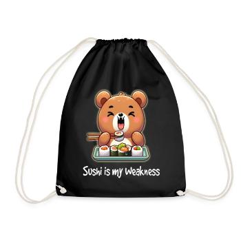 Sushi is my weakness - Drawstring Bag - black - Front