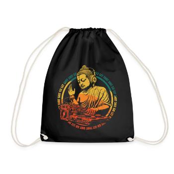 Buddha DJ - Turnbeutel - Schwarz - Vorne