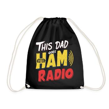 This dad loves ham radio - Drawstring Bag - black - Front