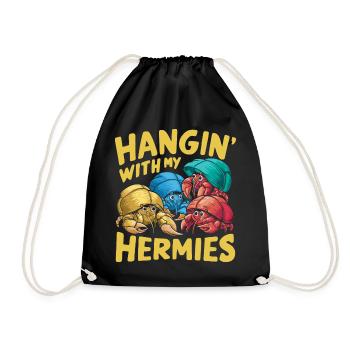 On the road with my Hermies - Drawstring Bag - black - Front