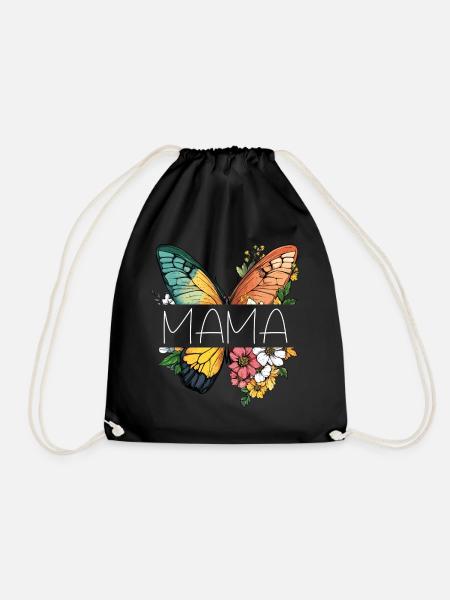 Mama Schmetterling Blumen Beste Mutter Muttertag - Turnbeutel - Schwarz