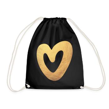 Yoga Herz Gold Liebe Weihnachten Symbol Luxus Love - Turnbeutel - Schwarz - Vorne