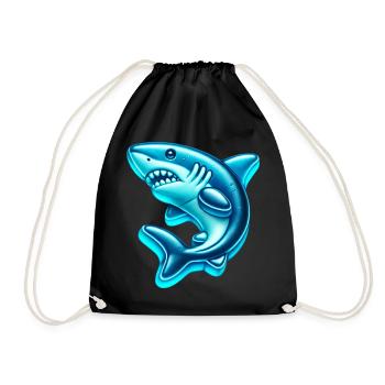 Shark - Drawstring Bag - black - Front