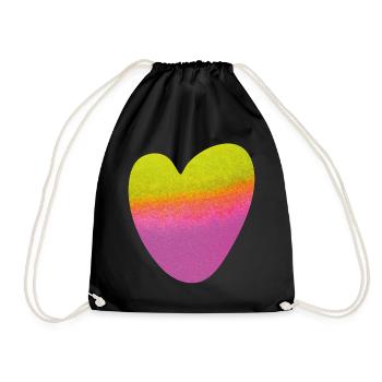 Heart Watercolor Symbol Love Painting Love Wedding - Drawstring Bag - black - Front