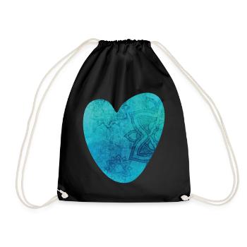 Yoga Herz Mandala Muster Meditation Liebe Fan om - Turnbeutel - Schwarz - Vorne