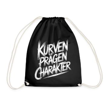 Kurven praegen Charakter - Turnbeutel - Schwarz - Vorne
