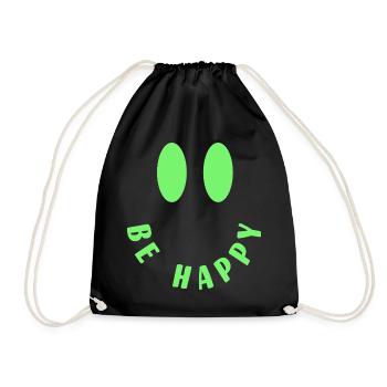 Être heureux - Sourire - Pensée positive - Sac de sport léger - noir - Devant