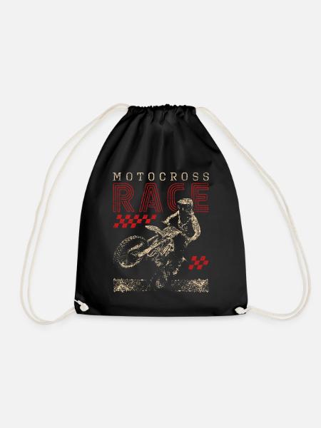 Motocross Rennen - Motocross Racer - Turnbeutel - Schwarz