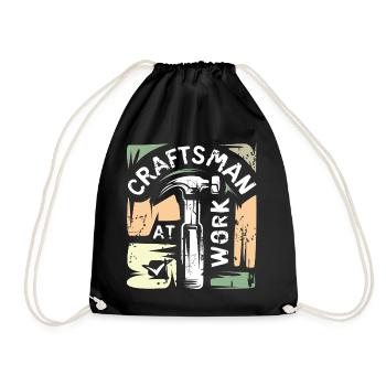 Craftsman vintage logo - Handyman and DIYer - Drawstring Bag - black - Front