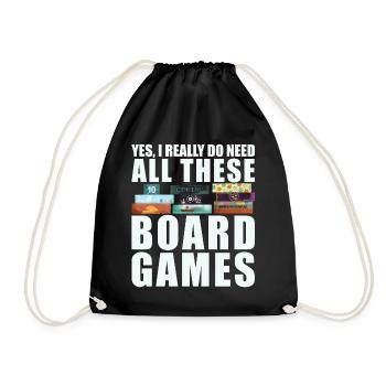 Board Games Funny Saying - Drawstring Bag - black - Front