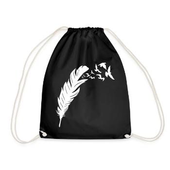 Feathered Freedom Bird Flight Design - Drawstring Bag - black - Front