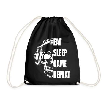 Crâne avec casque Citation de jeu - Sac de sport léger - noir - Devant