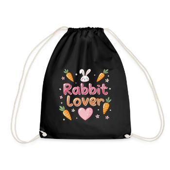 Amoureux des lapins - Sac de sport léger - noir - Devant