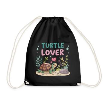 Turtle lovers - Drawstring Bag - black - Front