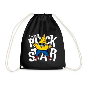 Funny Rock star Cartoon Star – Cool Music Lover - Turnbeutel - Schwarz - Vorne