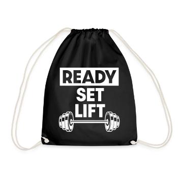 Ready Set Lift - Drawstring Bag - black - Front