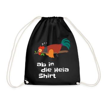 Off to bed shirt - Good night pajama rooster - Drawstring Bag - black - Front
